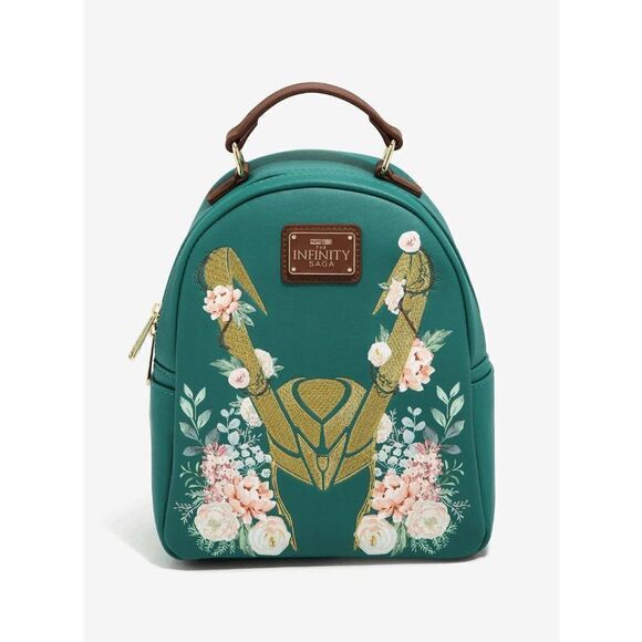 Loungefly Marvel Loki Floral Mini Backpack - Picture 1 of 4